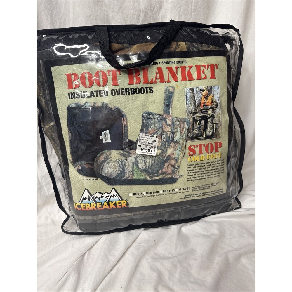 NEW Camouflage Icebreaker Insulated Boot Covers MED 8-10 Camo Blanket Thermolite